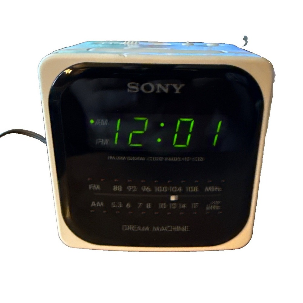 Sony Dream Machine ICF-C120 AM/FM Clock Radio - Tested & Working - White Cube